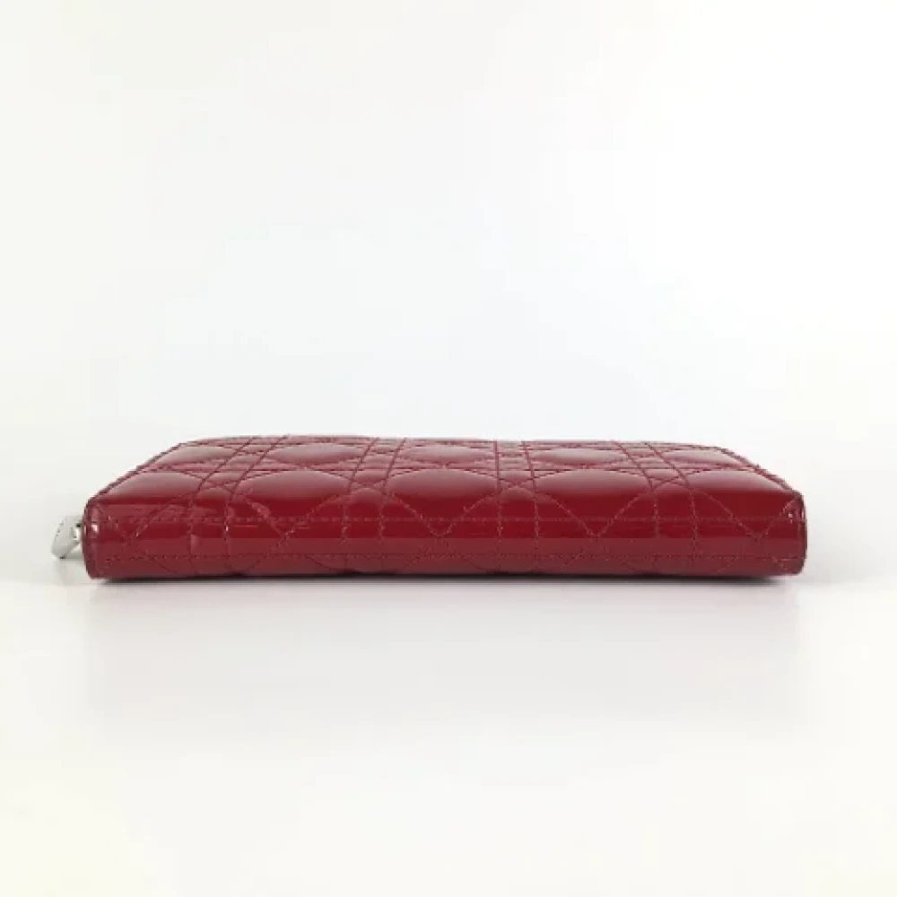 Dior Vintage Pre-owned Leather wallets Red Dames