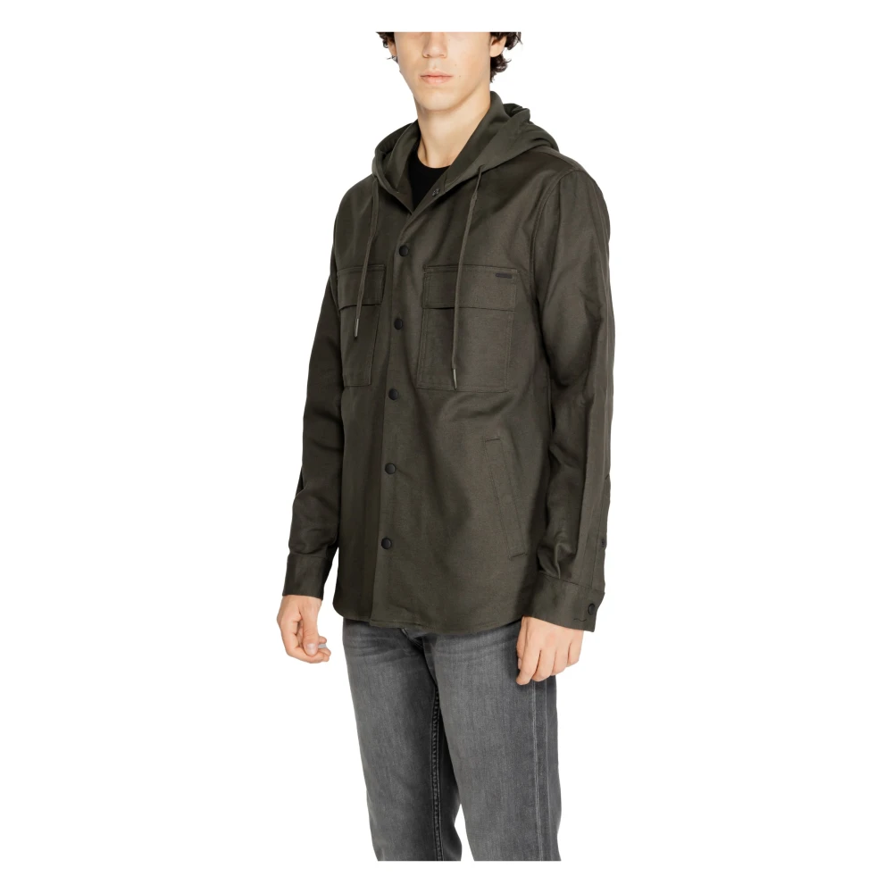 Antony Morato Groene Hooded Katoenen Shirt Herfst Winter Green Heren