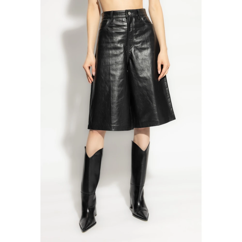 Victoria Beckham Leren shorts Black Dames