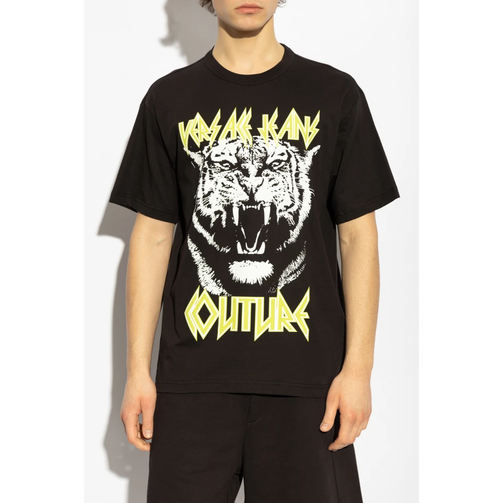 Versace Jeans Couture T-shirt met print Black Heren