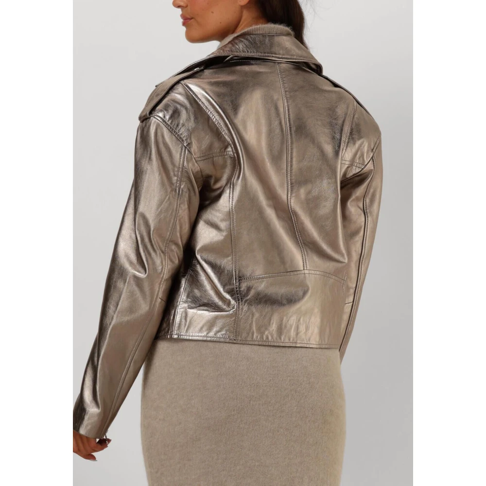 Ibana Metallic Leren Jas Gray Dames