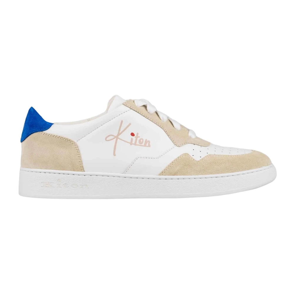 Kiton Leren Sneakers met Suède Inzetstukken Heren Schoenen Beige