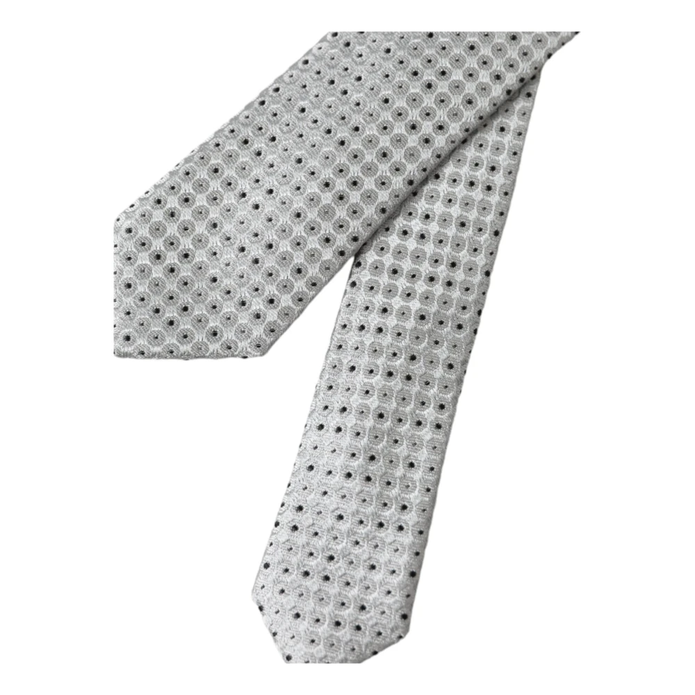 Dolce & Gabbana Stip Zijden Stropdas Licht Grijs Gray Heren