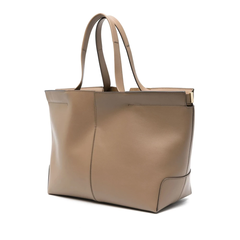TOD'S Leren Folio Tas in Beige Dames