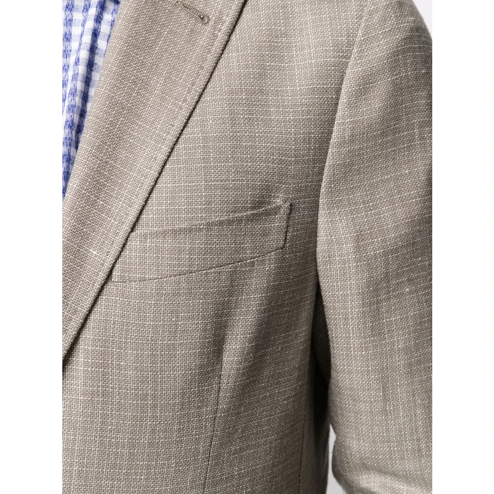 Corneliani Wol Linnen Zijden Jas Beige Heren