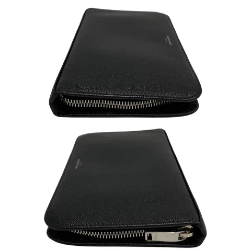 Saint Laurent Vintage Pre-owned Leather wallets Black Unisex
