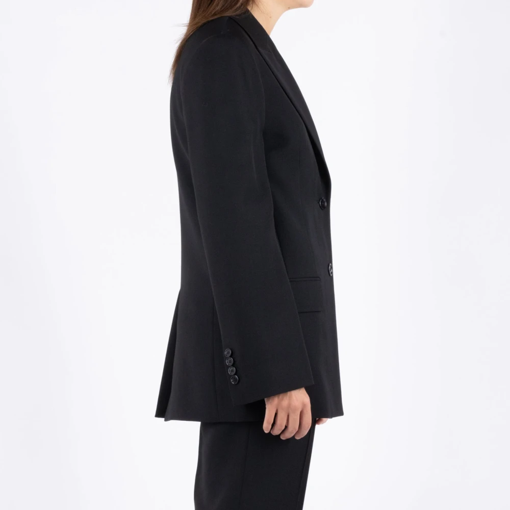 Acne Studios Zwarte Oversized Single-Breasted Jas Black Dames