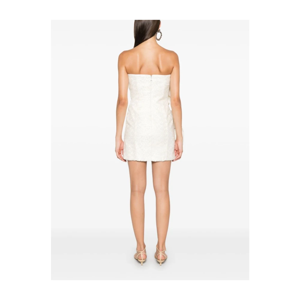 Rotate Birger Christensen Korte Mouw Kant met Ruches Jurk White Dames