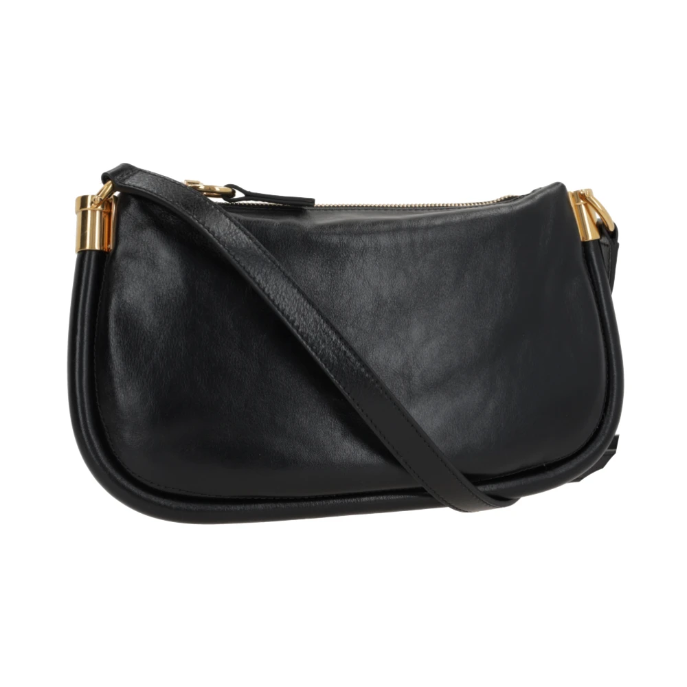 Chloé Zwarte leren handtas met gouden hardware Black Dames