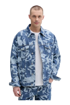 Avslappnad Monogram Denimjacka