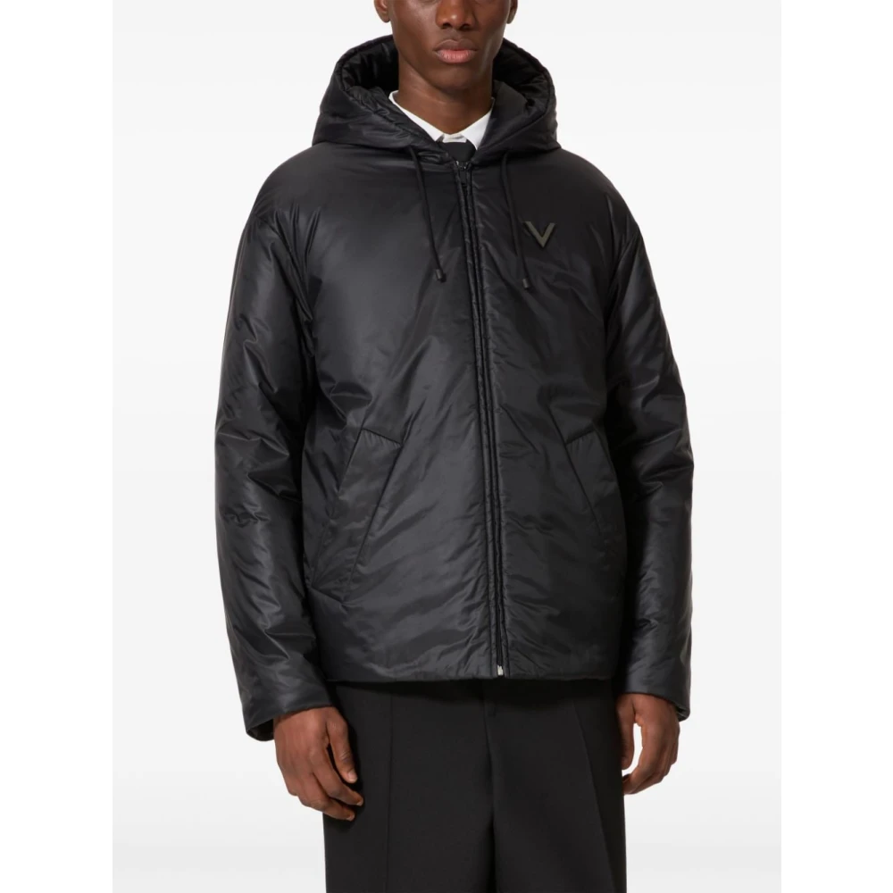 Valentino Garavani Zwarte Parka Jas voor Mannen Black Heren