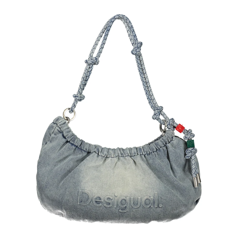 Desigual Women's Blue Shoulder Bags, One Size, Half Logo Denim Waverly Bag