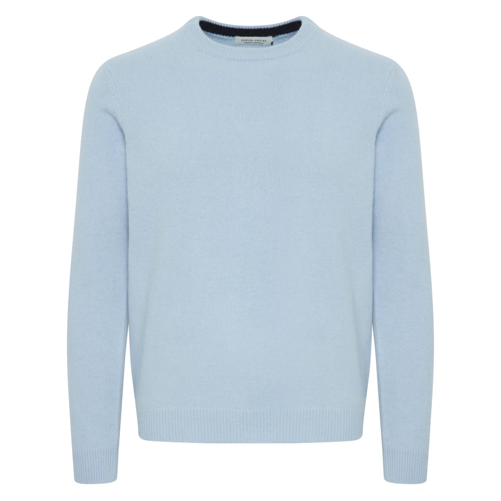 Placid Blue Crew Neck Strikket Genser