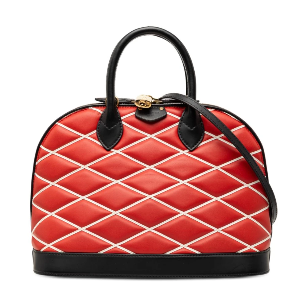 Louis Vuitton Vintage Women's Red Vintage Handbags, One Size, Pre-Owned Structu Dome Satchel