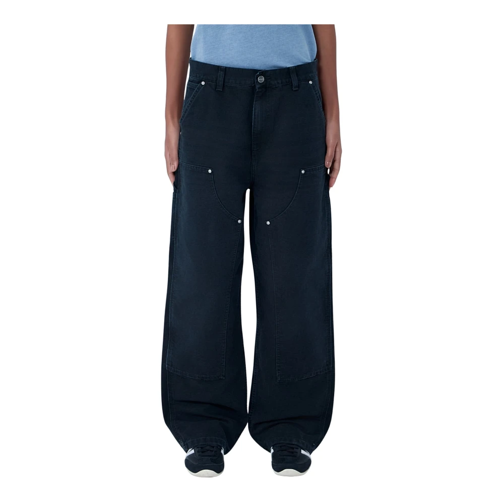 Carhartt Wip Women's Black Brandon Double Knee Trousers - Wide Jeans - S - Jeans