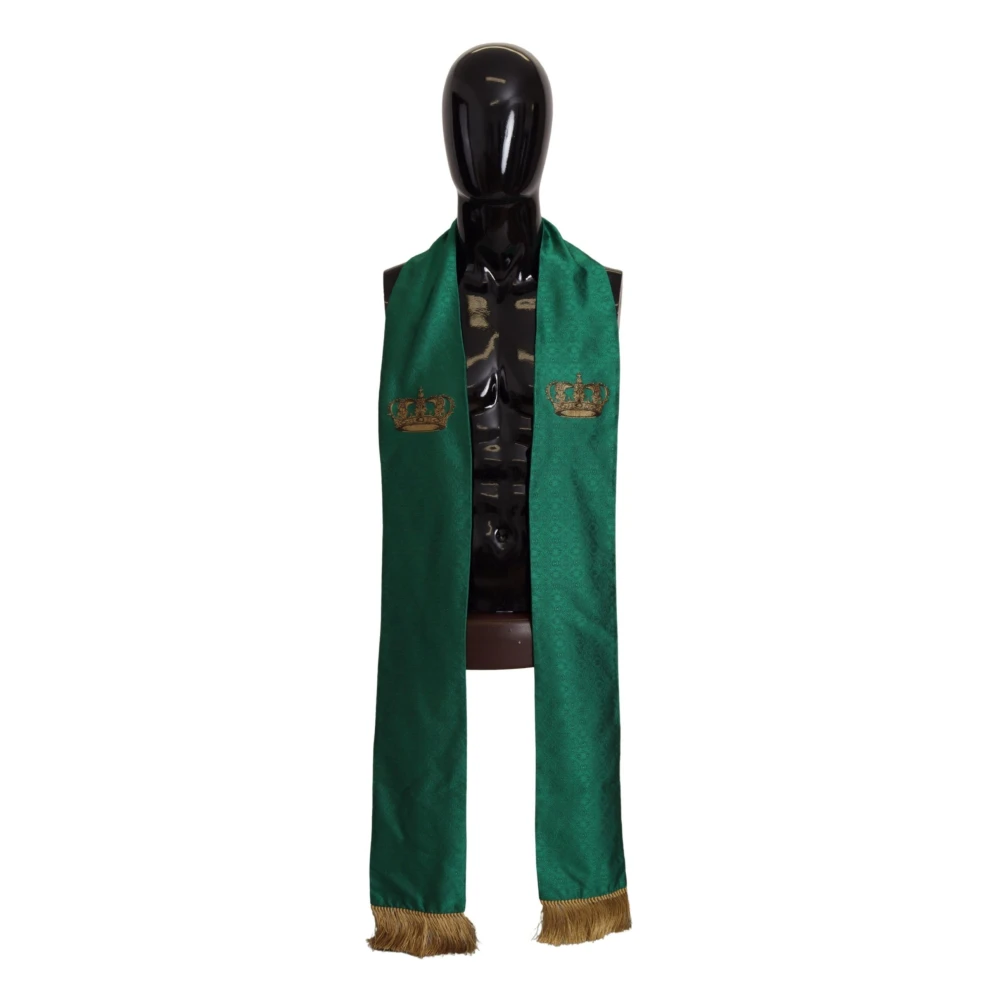 Dolce & Gabbana Luxe Groene Zijden Sjaal Green Heren