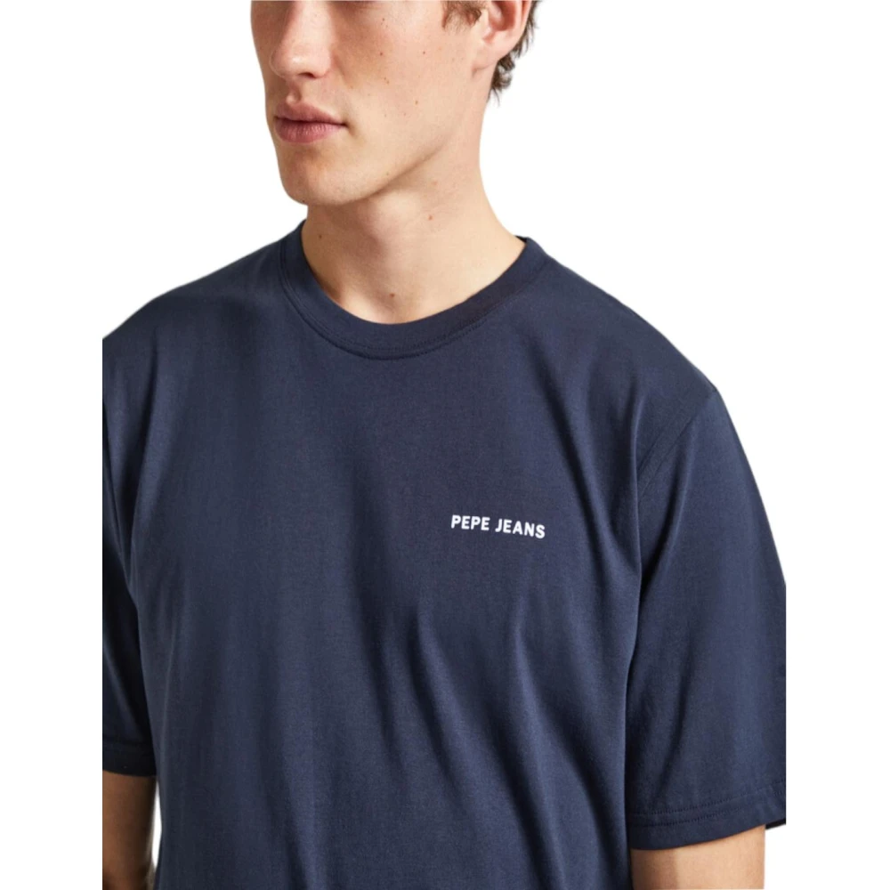 Pepe Jeans Minimalistisch Nautisch Design T-shirt Blue Heren