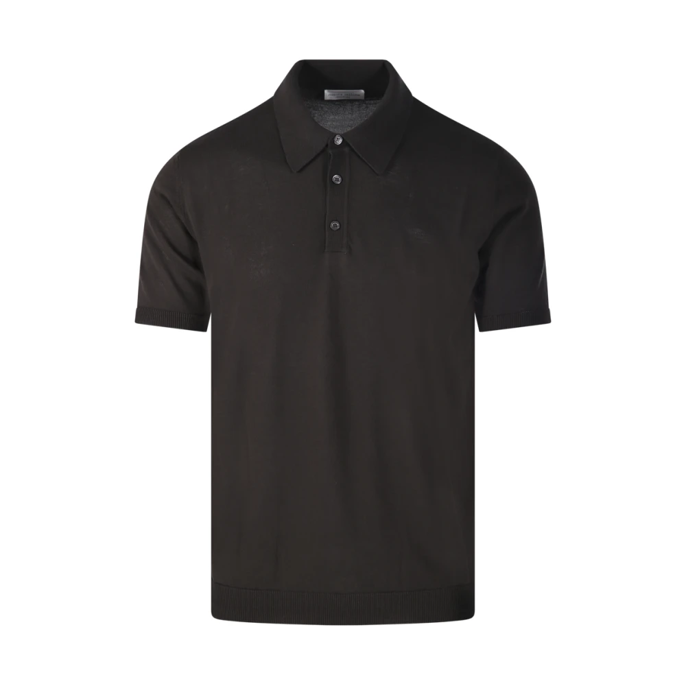 Roberto Collina Polo Tops Hombre Negro 2XL Polo