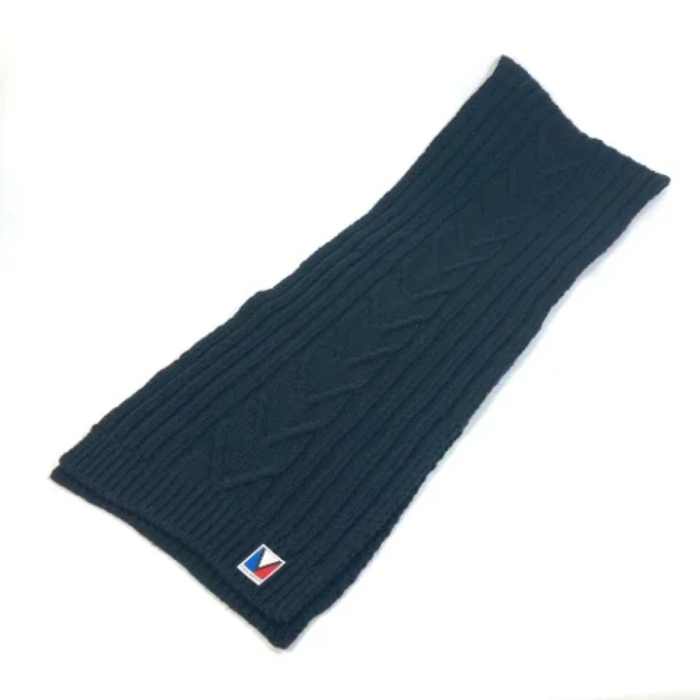 Louis Vuitton Vintage Pre-owned Wool scarves Blue Heren
