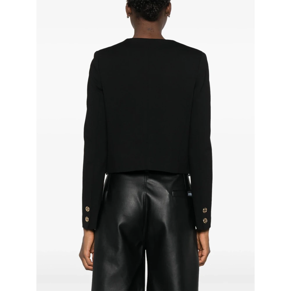 Twinset Double-breasted jas met ovale knopen Black Dames
