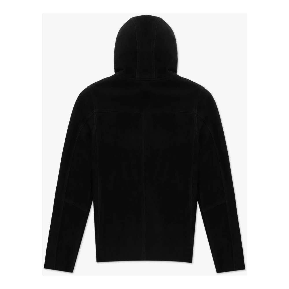 Giorgio Brato Zwarte Shearling Hoodie Jas Black Heren