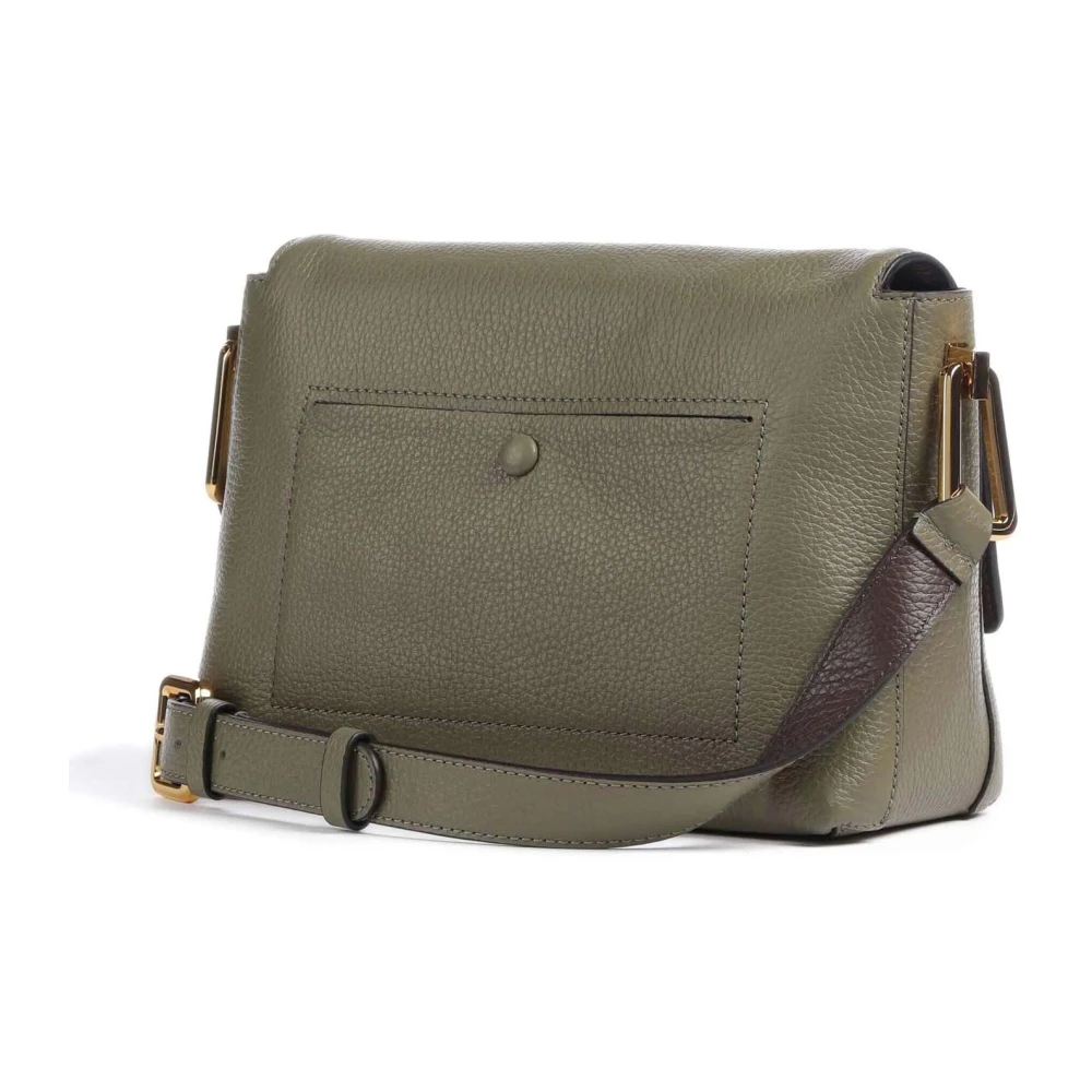 Coccinelle Leren Schoudertas met Gestructureerd Patroon Green Dames