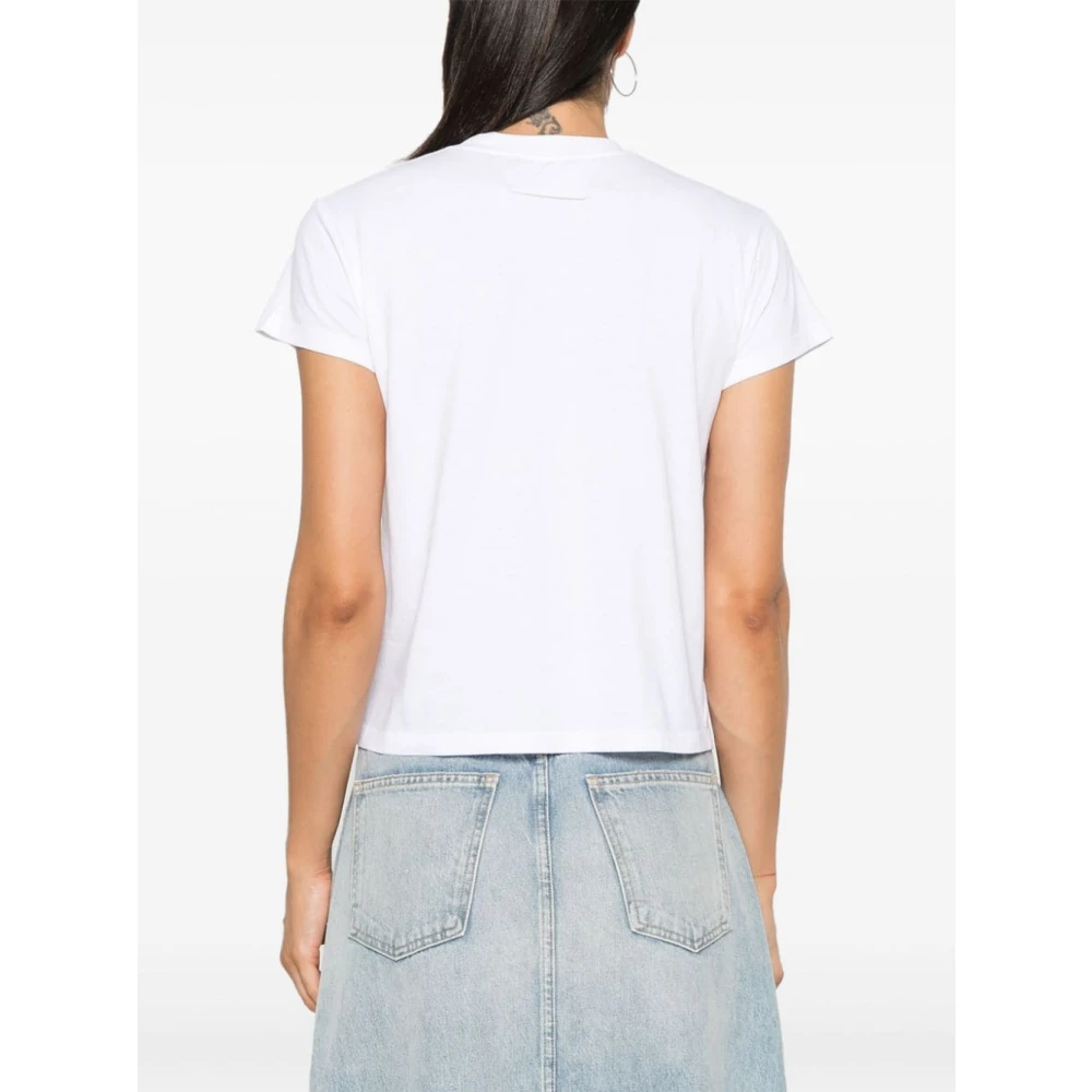 MM6 Maison Margiela Witte Katoenen Jersey Crew Neck T-shirt White Dames