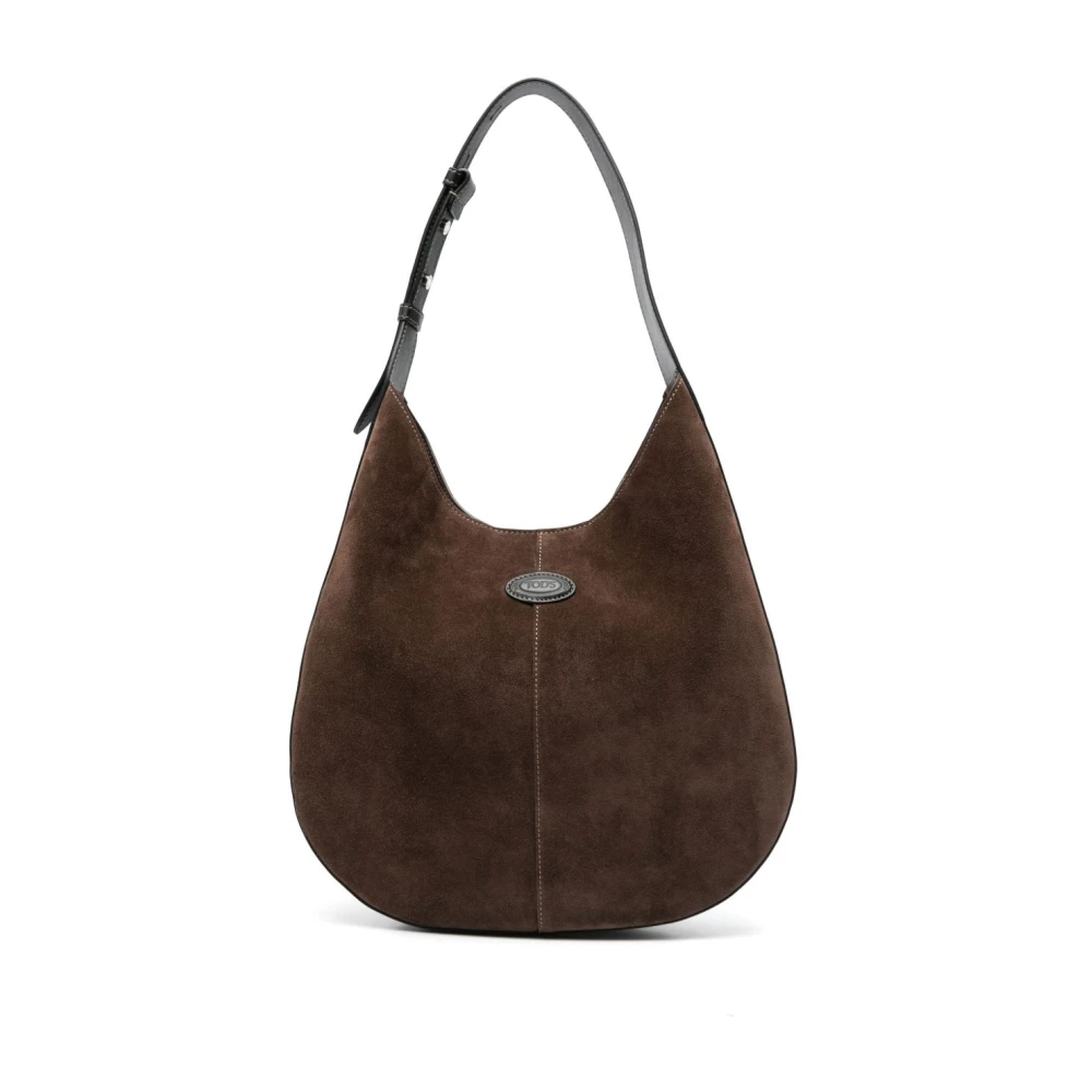 TOD'S Bruine Schoudertas met Afneembare Pouch Brown Dames