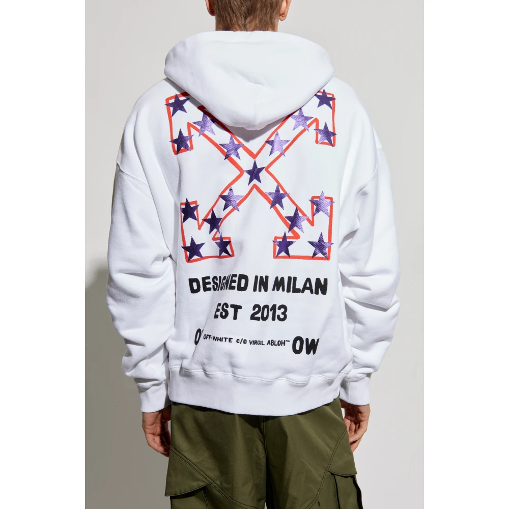 Off White Sweatshirt met logo White Heren