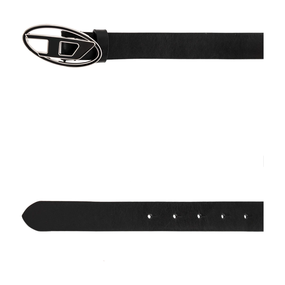 Diesel Leren Riem Black Dames