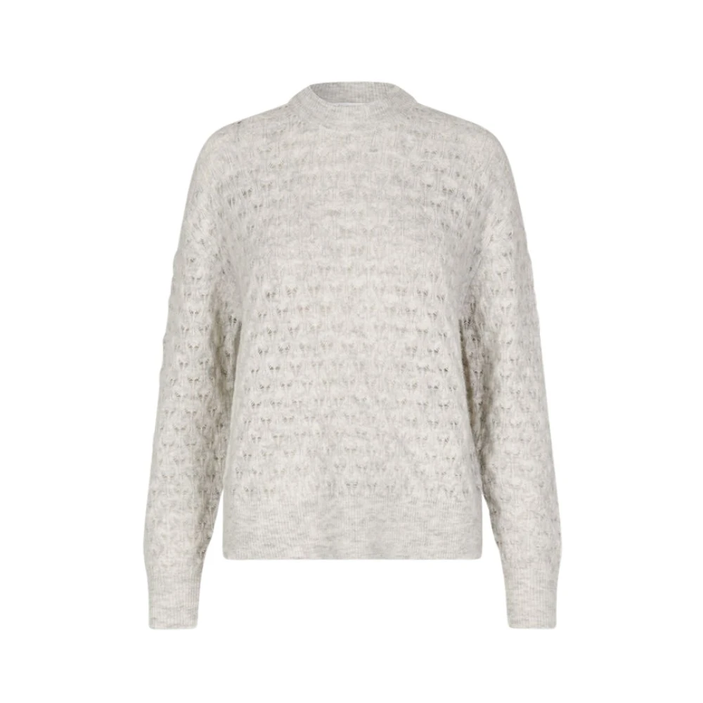 Samsøe Witte Pointelle Trui Gray Dames