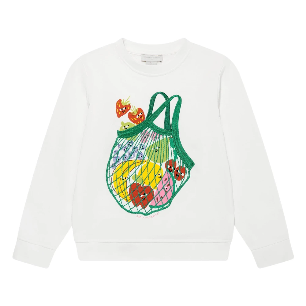 Stella Mccartney Girls White Sweatshirts,, Shopping Bag Sweatshirt Size 4 Y