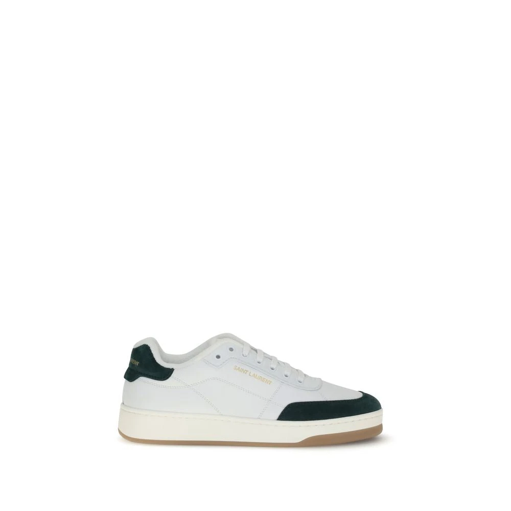 Saint Laurent Sl61 Sneakers met Suede Panel Heren Schoenen Wit
