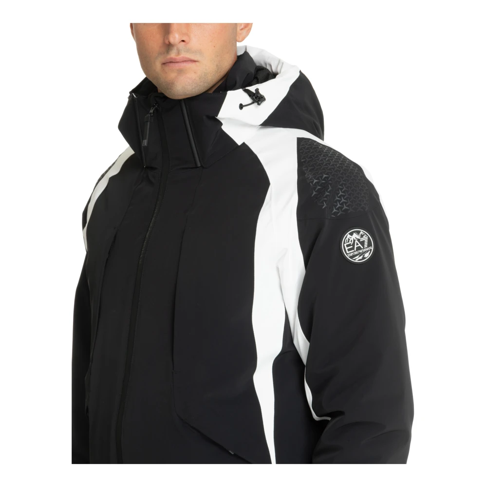 Emporio Armani EA7 Multikleur Ski Jas met Ritssluiting Black Heren