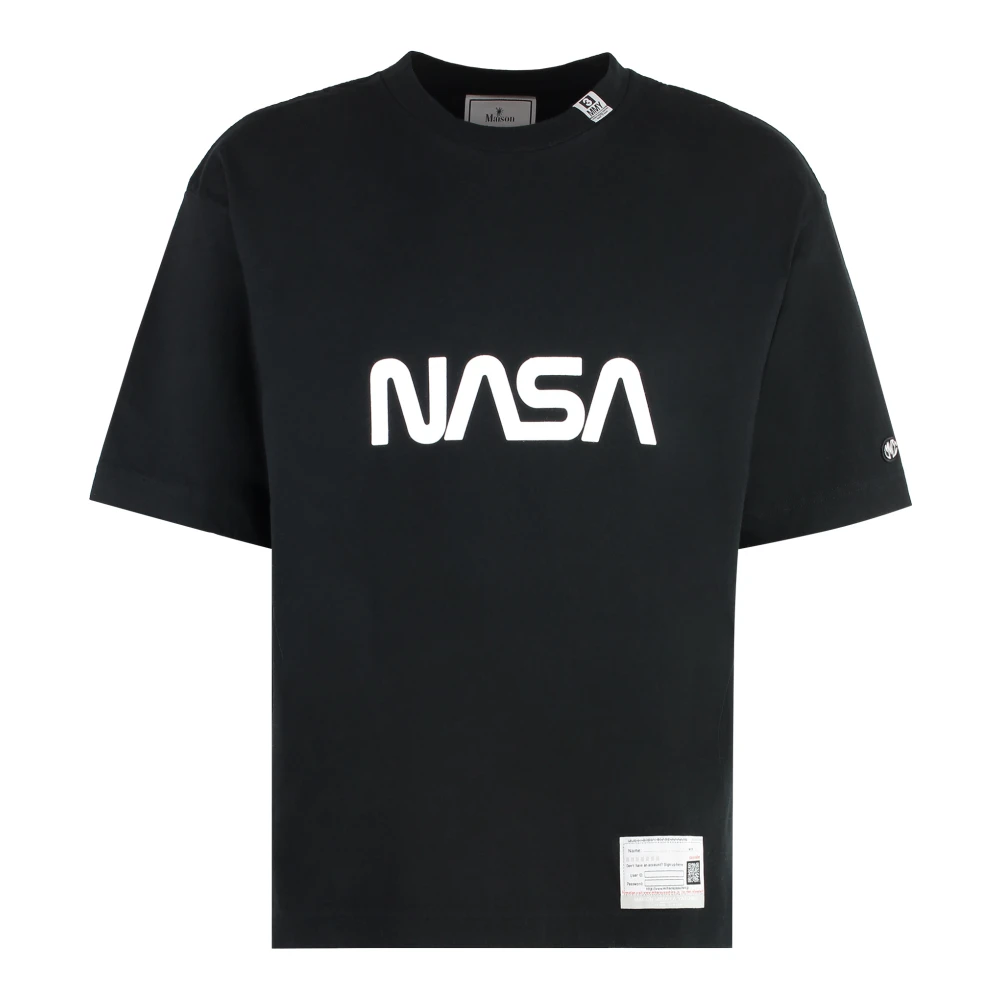 Mihara Yasuhiro Katoenen Crew-neck T-shirt met Achterprint Black Heren