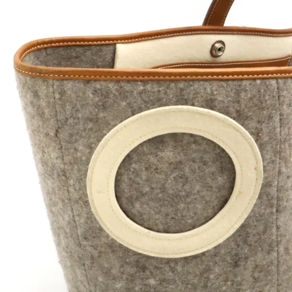 Hermès Vintage Pre-owned Canvas shoulder-bags Gray Dames