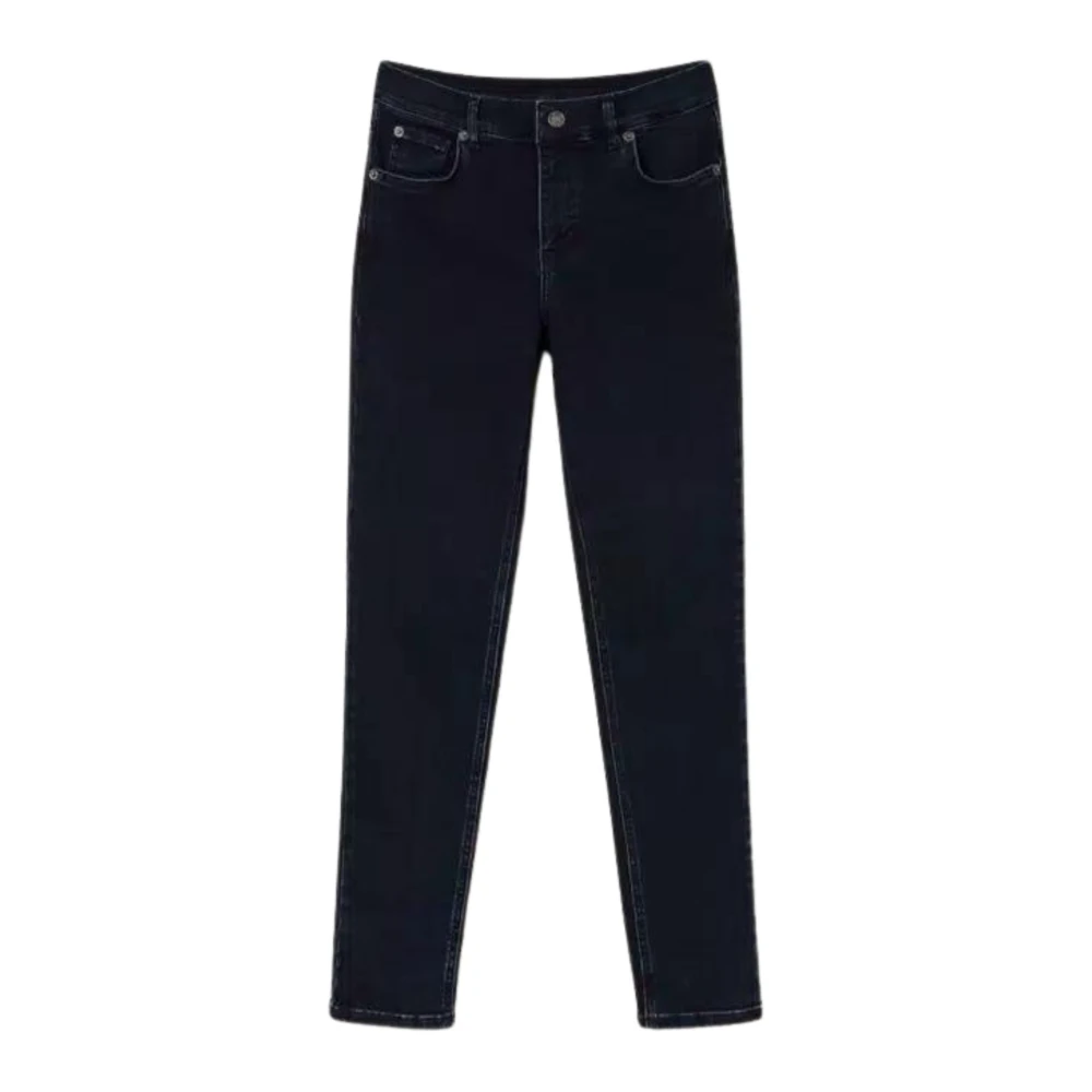 Twinset Zwarte Skinny Jeans met Logo Borduursel Black Dames