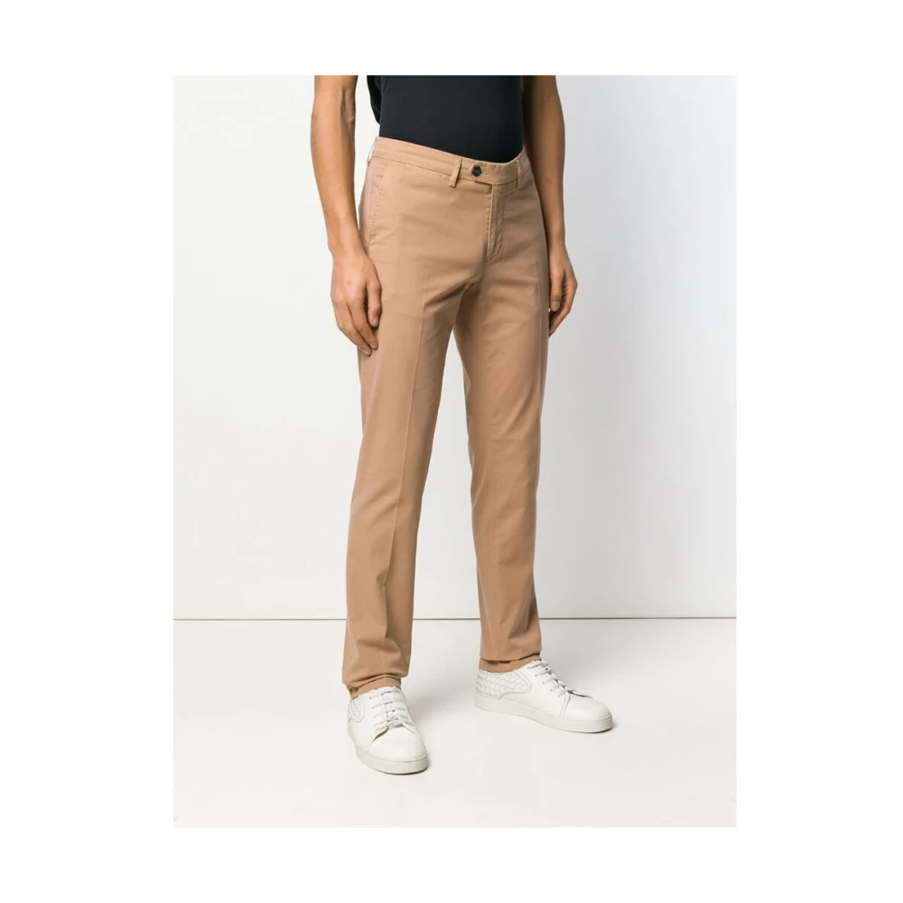 Canali Lichtbruine katoenen maatwerkbroek Brown Heren