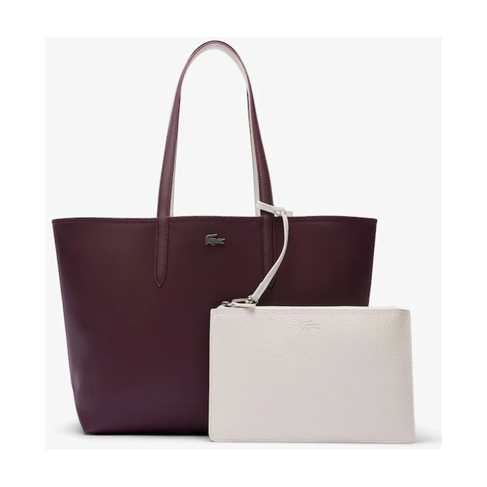 Lacoste Omkeerbare Schoudertas Bicolor PVC Purple Dames