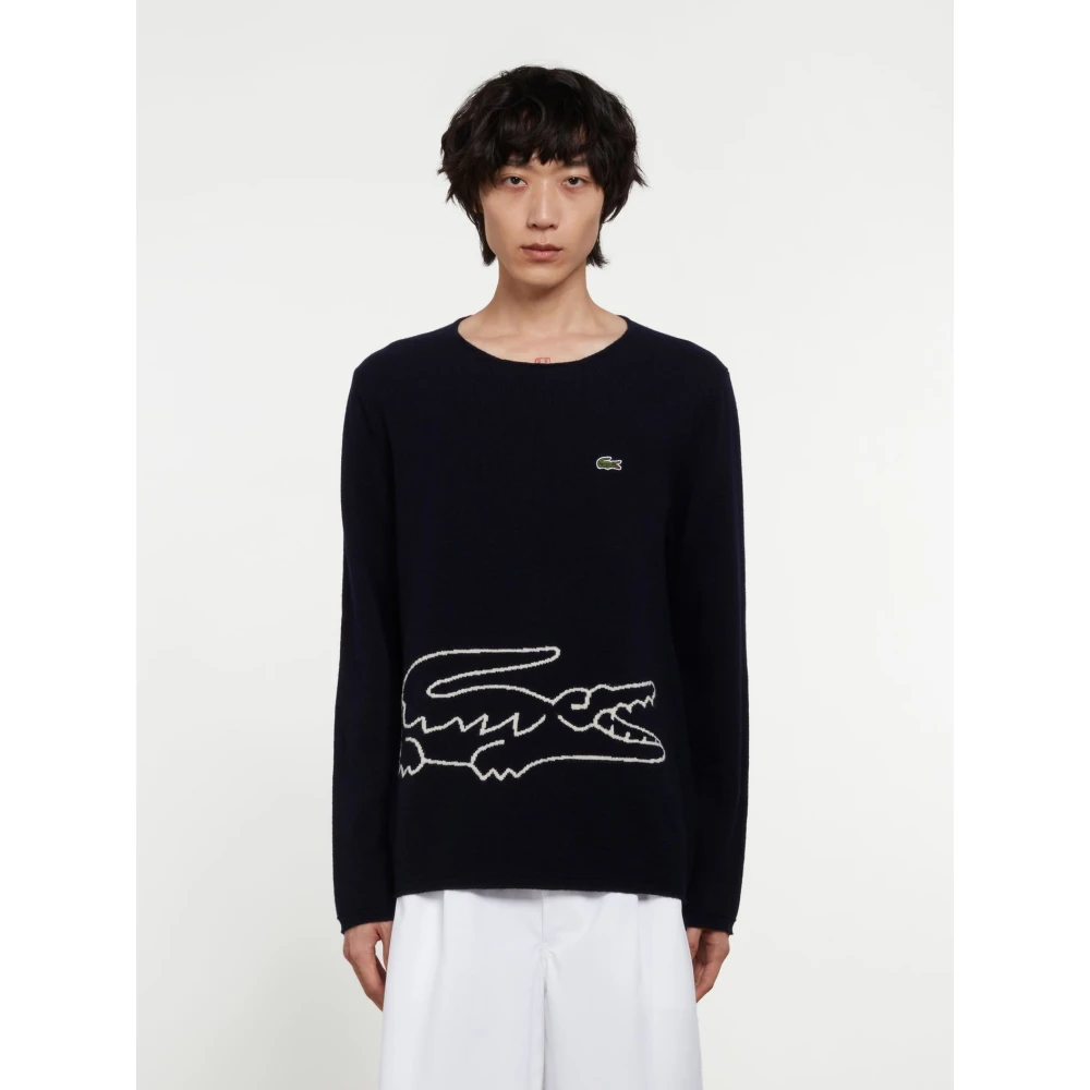 Comme des Garçons Heren Gebreide Trui met Lacoste Logo Black Heren