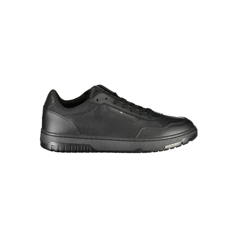 Tommy Hilfiger Men's Black Leather Sneaker Urban Chic