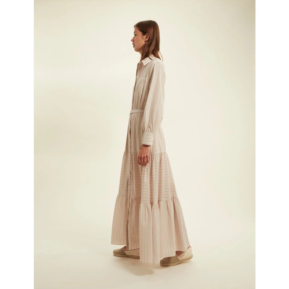 Ines De La Fressange Paris Gestreepte Léna Jurk Beige Dames