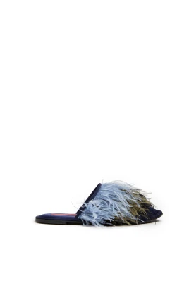 Maximalistiska fjädertofflor