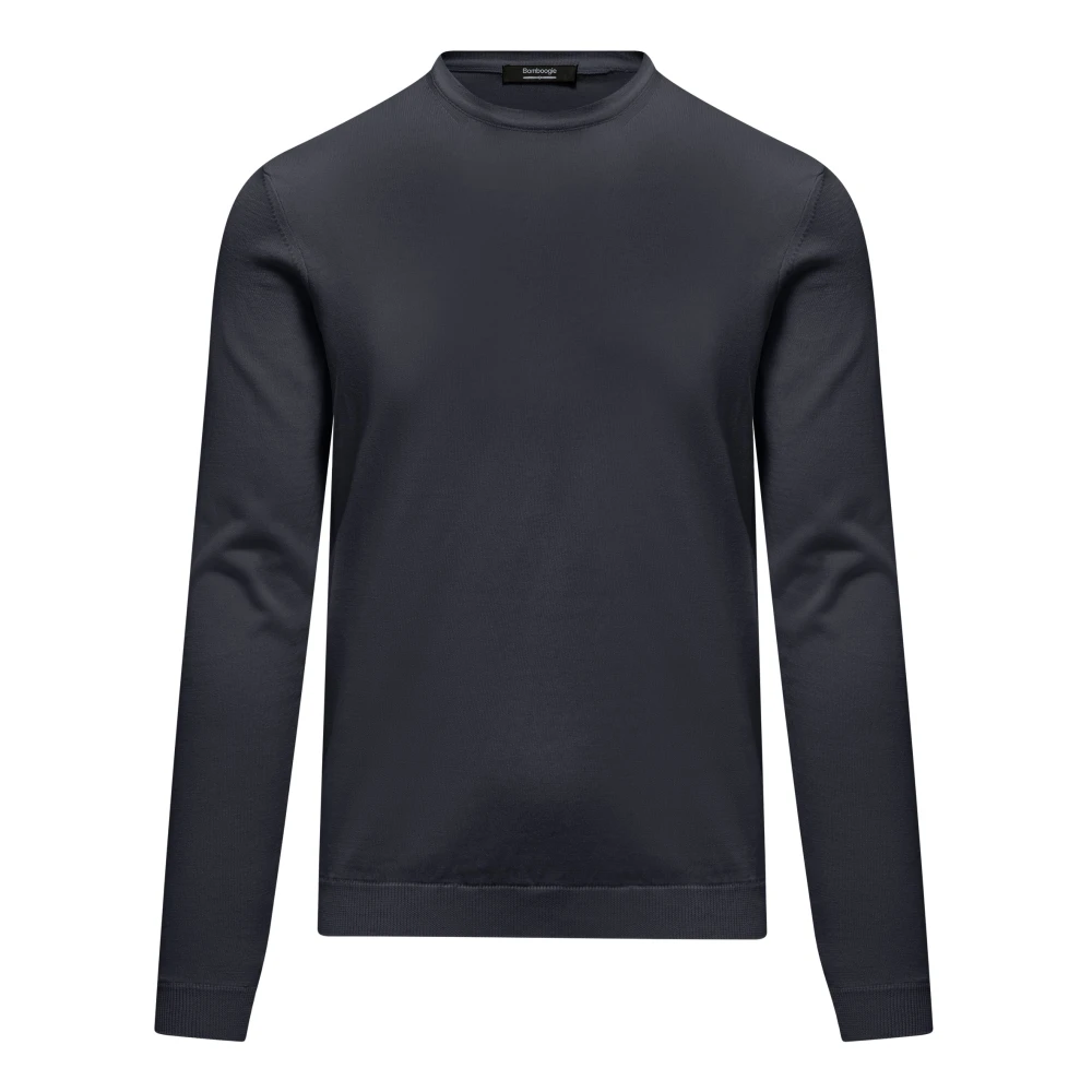 Bomboogie Men's Blue Girocollo Basic Crew Neck Jumper - Round-Neck Knitwear - Xl - Knitwear