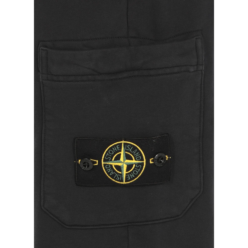 Stone Island Blauwe Katoenen Sweatpants met Zakken Blue Heren