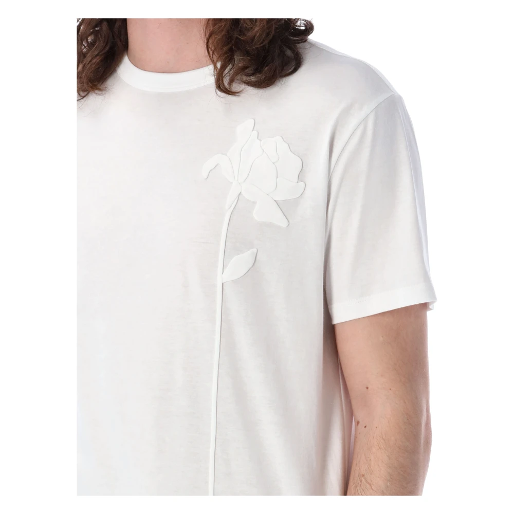 Valentino Garavani Bloemenborduurwerk T-shirt voor heren White Heren