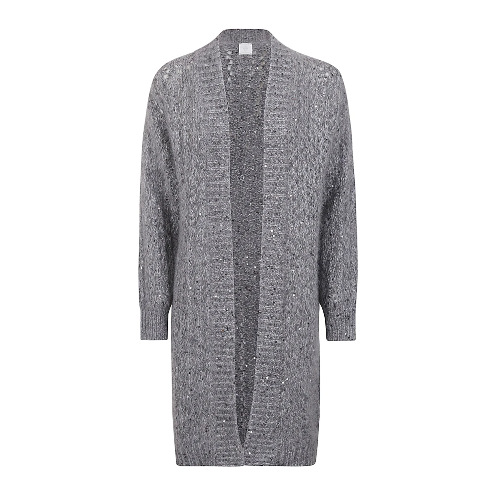 Eleventy Mohair Cardigan med Lurex Gray, Dam