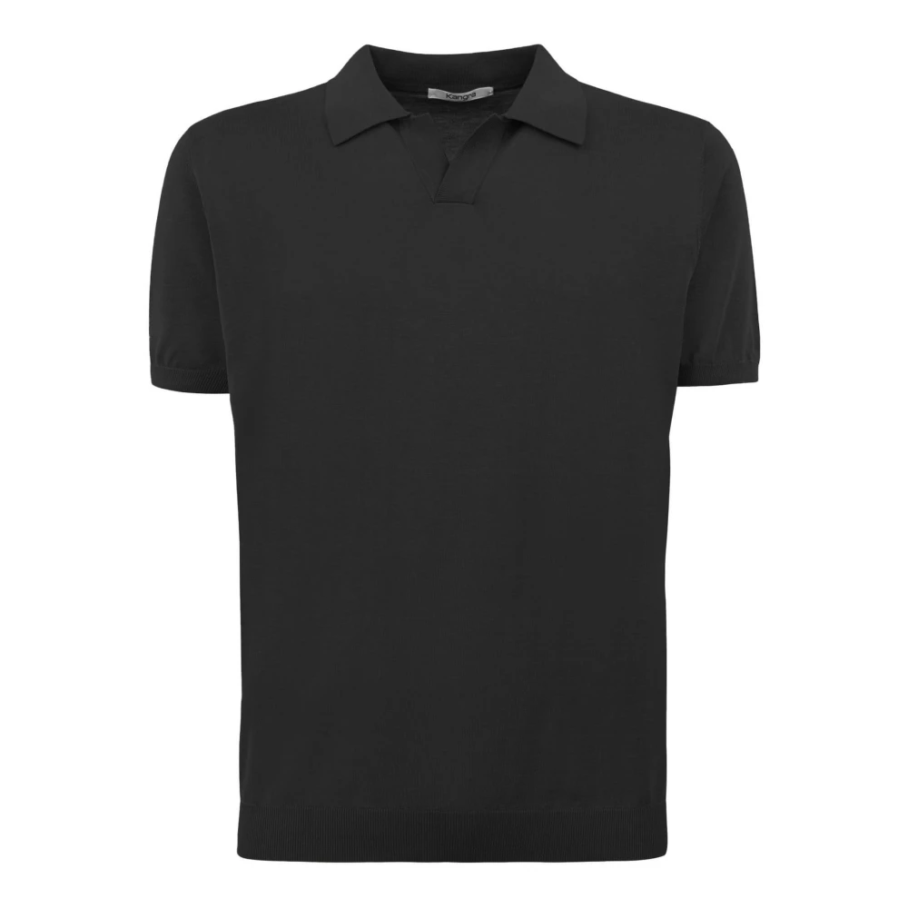Kangra Zijde & Katoen Zwarte Polo Shirt Black Heren