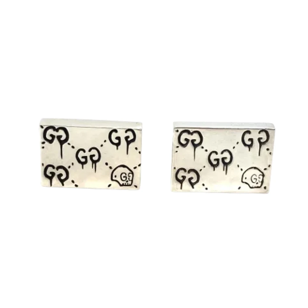 Gucci Vintage Pre-owned Silver home-office Gray Heren