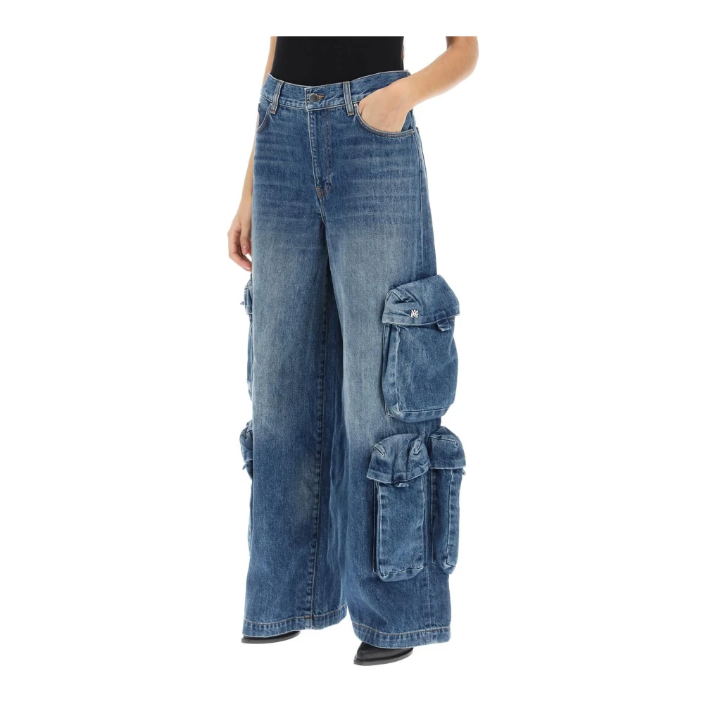Amiri Vintage Baggy Cargo Jeans Blue Dames
